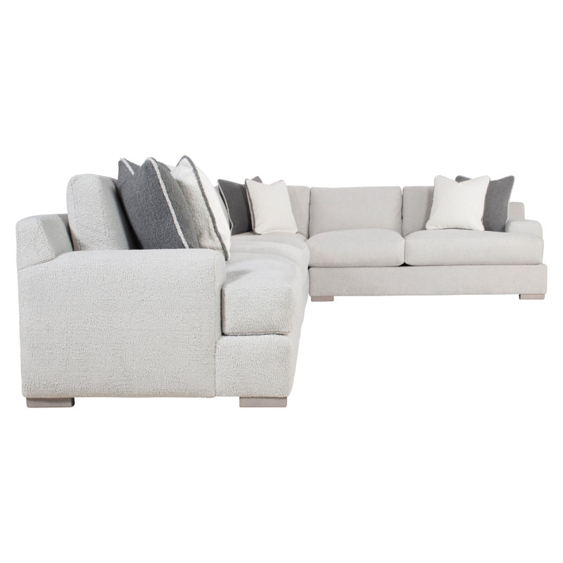 Andie 180" Wide Right Hand Facing Modular Corner Sectional, Mocha, Cream Boucle 1146-002