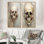 «Skulls Resson - Skulls», ensemble de 2 reproductions d'art sur toile