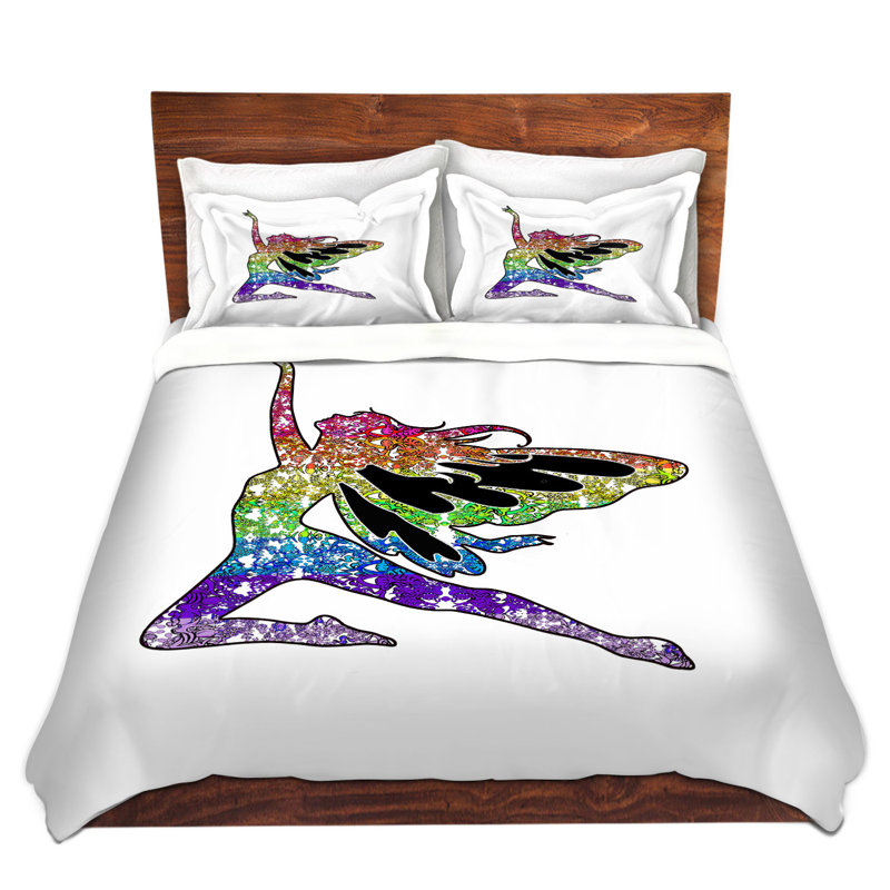 Ensemble de housse de couette en arc de fée, 1 housse de couette grand + 2 taies standards