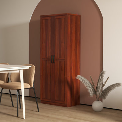 63" 2-Door Kitchen Pantry, Freestanding Storage Cabinet With 5-Tier Shelving And 2 Adjustable Shelves For Dining Room
