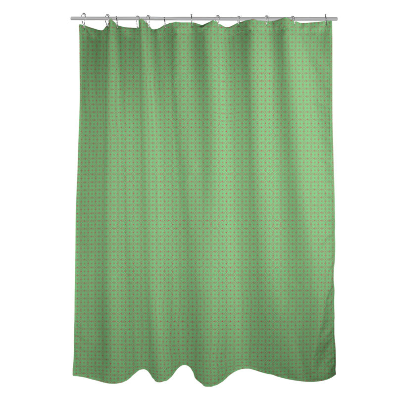 Rideau de douche simple Katelyn Elizabeth, Vert / Rouge