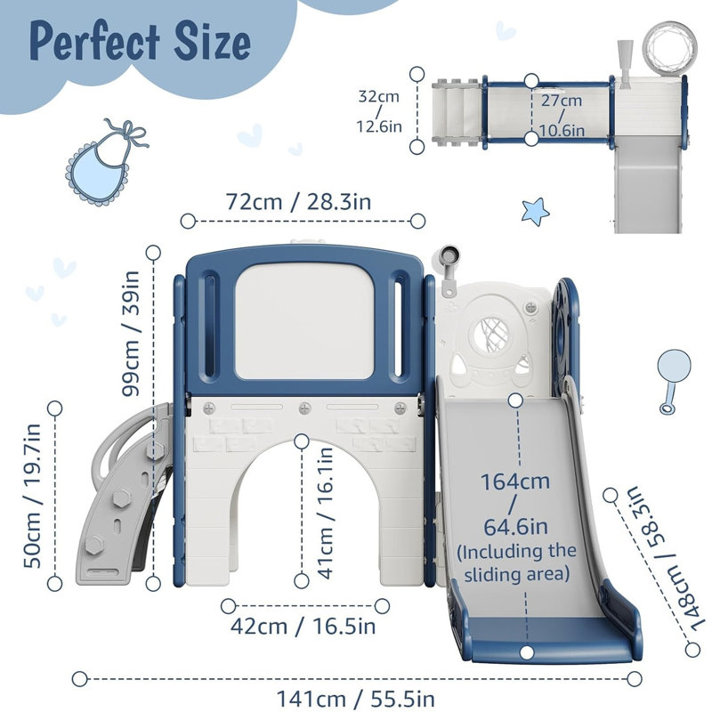 FXSGER 140cm W Plastic Climber, Blue