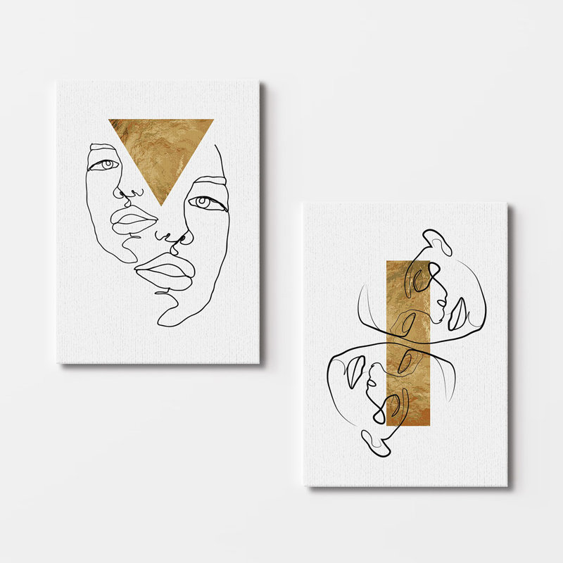 Élégantes peintures sur toile décoratives (2 pièces), 19,7 po x 27,6 po chacune | 100% toile avec cadres 100% bois | Superbe art mural pour le salon et la chambre à coucher, parfait pour la décoration intérieure et les idées de cadeaux