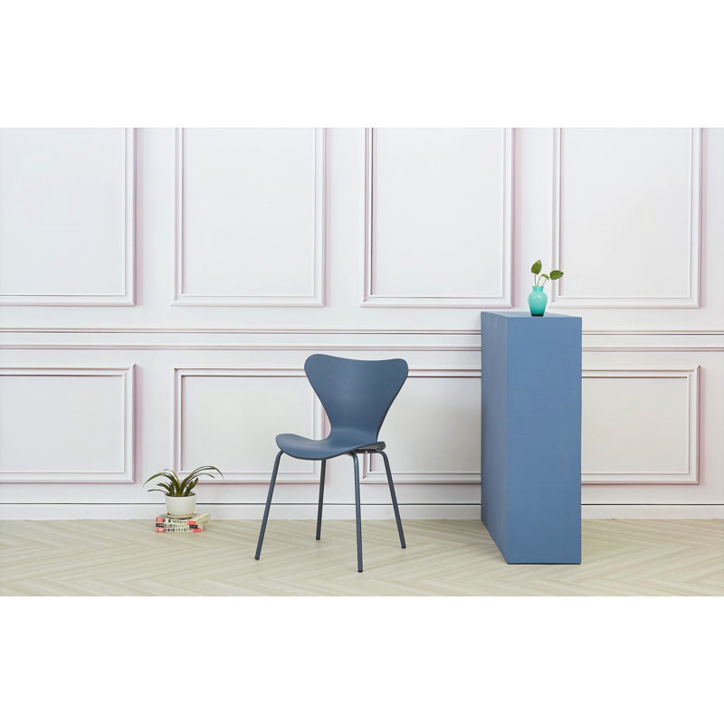2 Callula Plastick Stackable Dining Chair, Navy