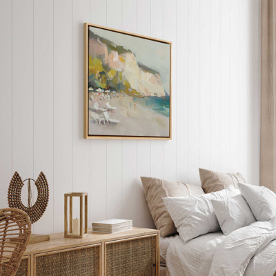 «Seascape Sonata V1 (Square)», reproduction encadrée sur toile par Azure Artisanal Studio