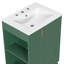 Meuble-lavabo 24 po avec lavabo en céramique, armoire de salle de bain avec tablette de porte, rangement latéral ouvert, structure en bois massif, porte à fermeture douce, vert-117599169