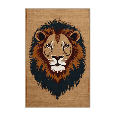 Washable Masai Lion Big Cats Area Rug