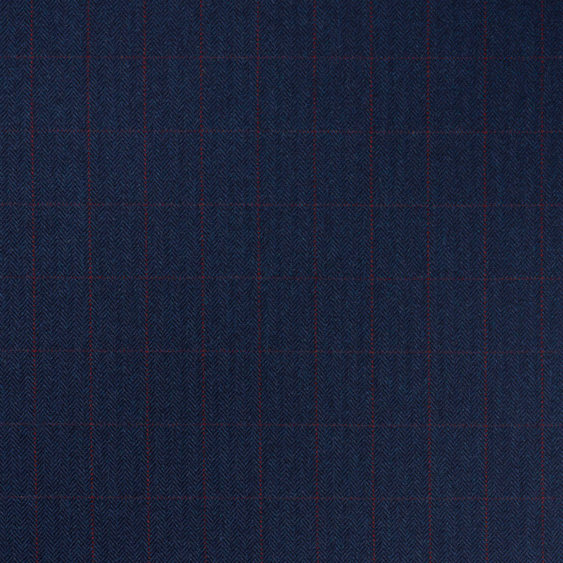 Schumacher x Patterson Flynn Thompson Merino Windowpane Fabric, Navy