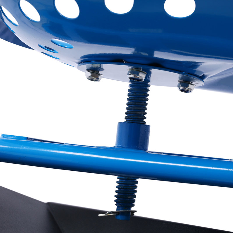 Siège de chariot de jardin à roulettes avec roues et plateau à outils, siège pivotant à 360 °, bleu, Bleu