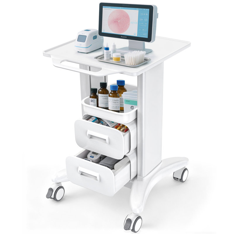 27.5'' H x 17.7''Utility Cart(White), 2 Drawers/White