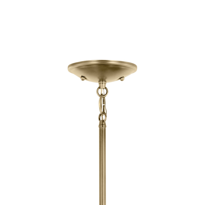Lustre 5 lumières 18,5 "avec verre transparent 18,5", Laiton
