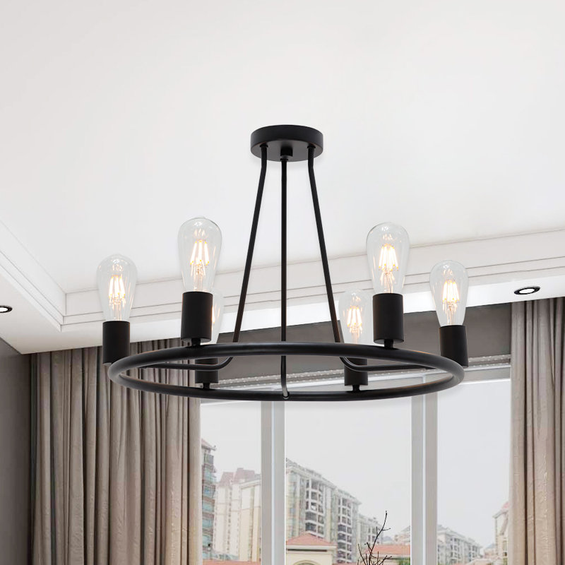 Plafonnier semi-encastré 6 lumières 22,5 po Dameron