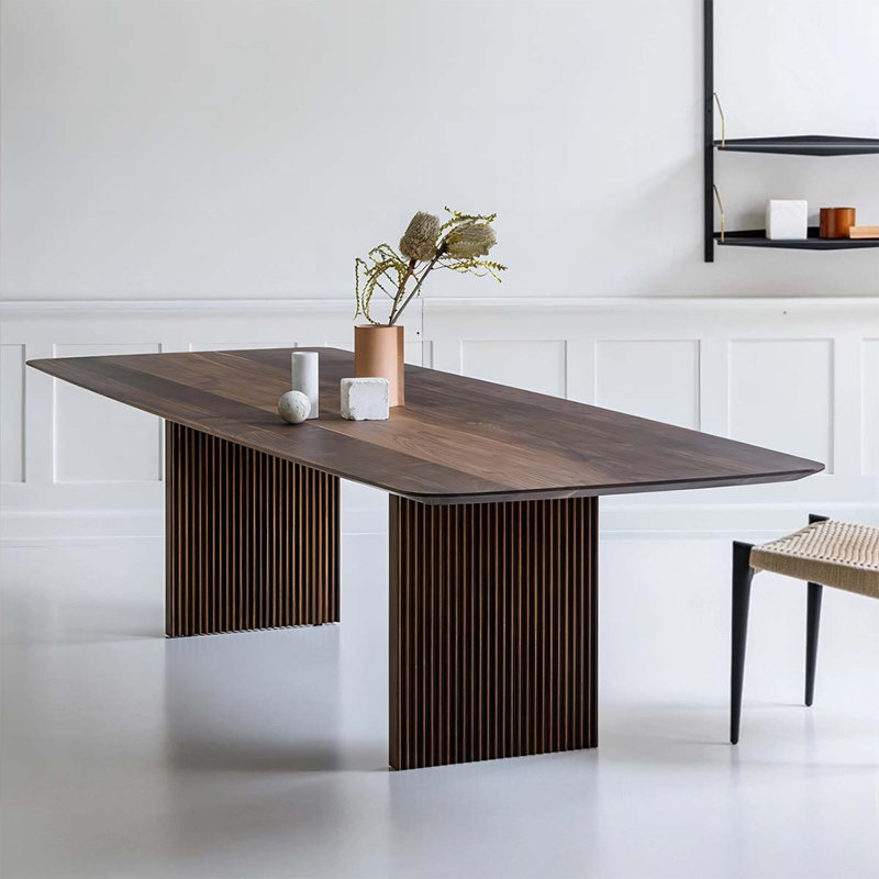 Brown Rectangular Solid Wood Dining Table, 29.53"H x 70.87"L x 31.5"W