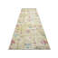 Tapis de couloir unique en laine noué à la main de style années 1960 de 3 pi 1 po x 10 pi 6 po en jaune / rose / vert