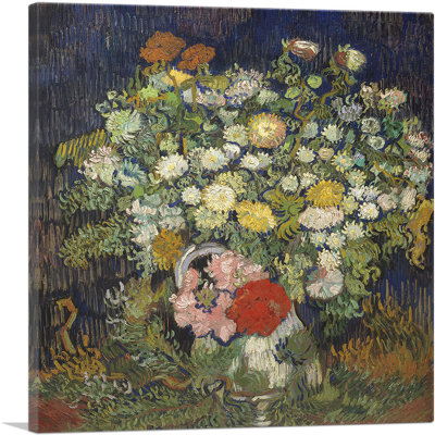 " Bouquet Of Flowers In A Vase 1890 " by Vincent Van Gogh Painting Print