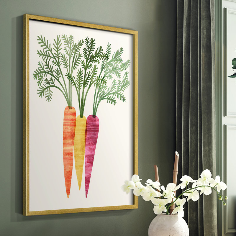 Reproduction encadrée Organic Veg III - bois massif, Or, H 20 po x l 16 po