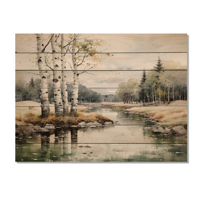 Ismena Birch Woods Birch Haven sur impression de bois