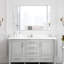 Miroir de salle de bain moderne 48 po x 32 po avec cadre en aluminium blanc, verre résistant, facile à installer dans la chambre à coucher, le salon, options de montage polyvalentes, surdimensionné vertical ou horizontal-600168152-600168150