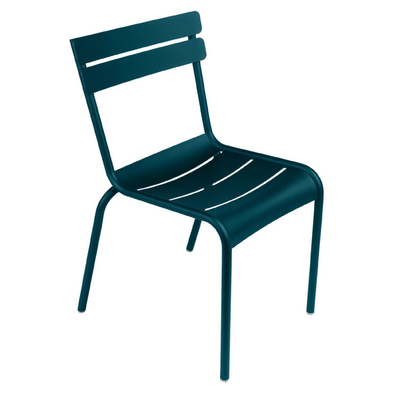 Chaise de salle à manger de jardin empilable Luxembourg, Bleu Acapulco, 4