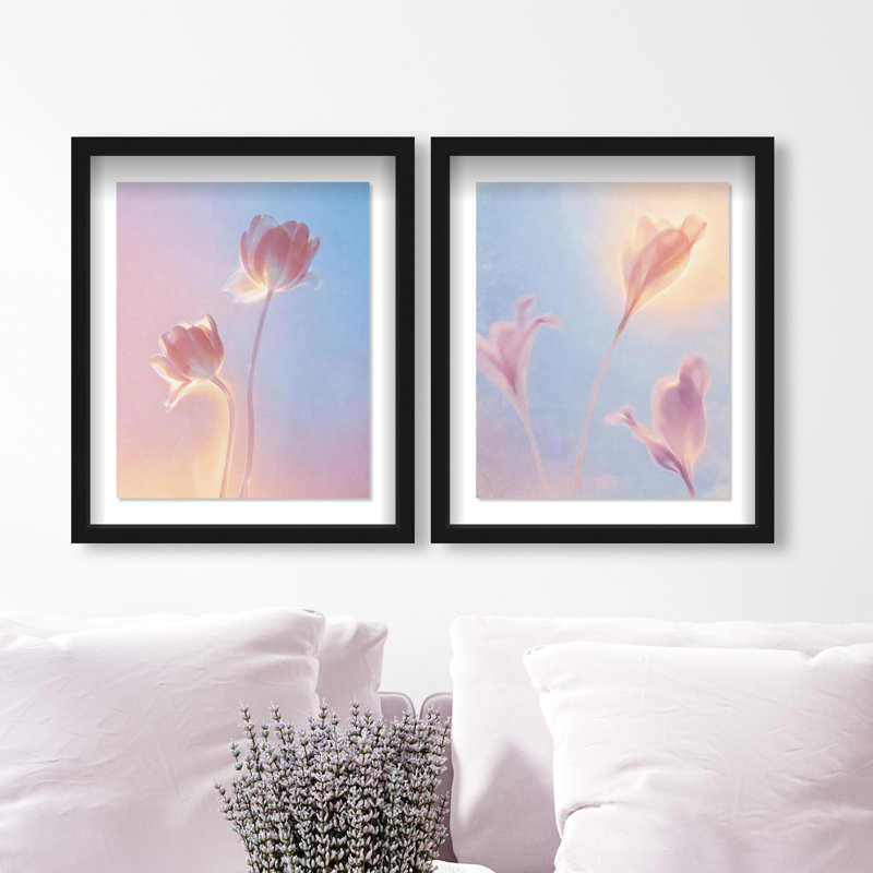 Iridescent Spring Set Framed Graphic Art, 25.5"H x 21.5"W, Black Shadowbox