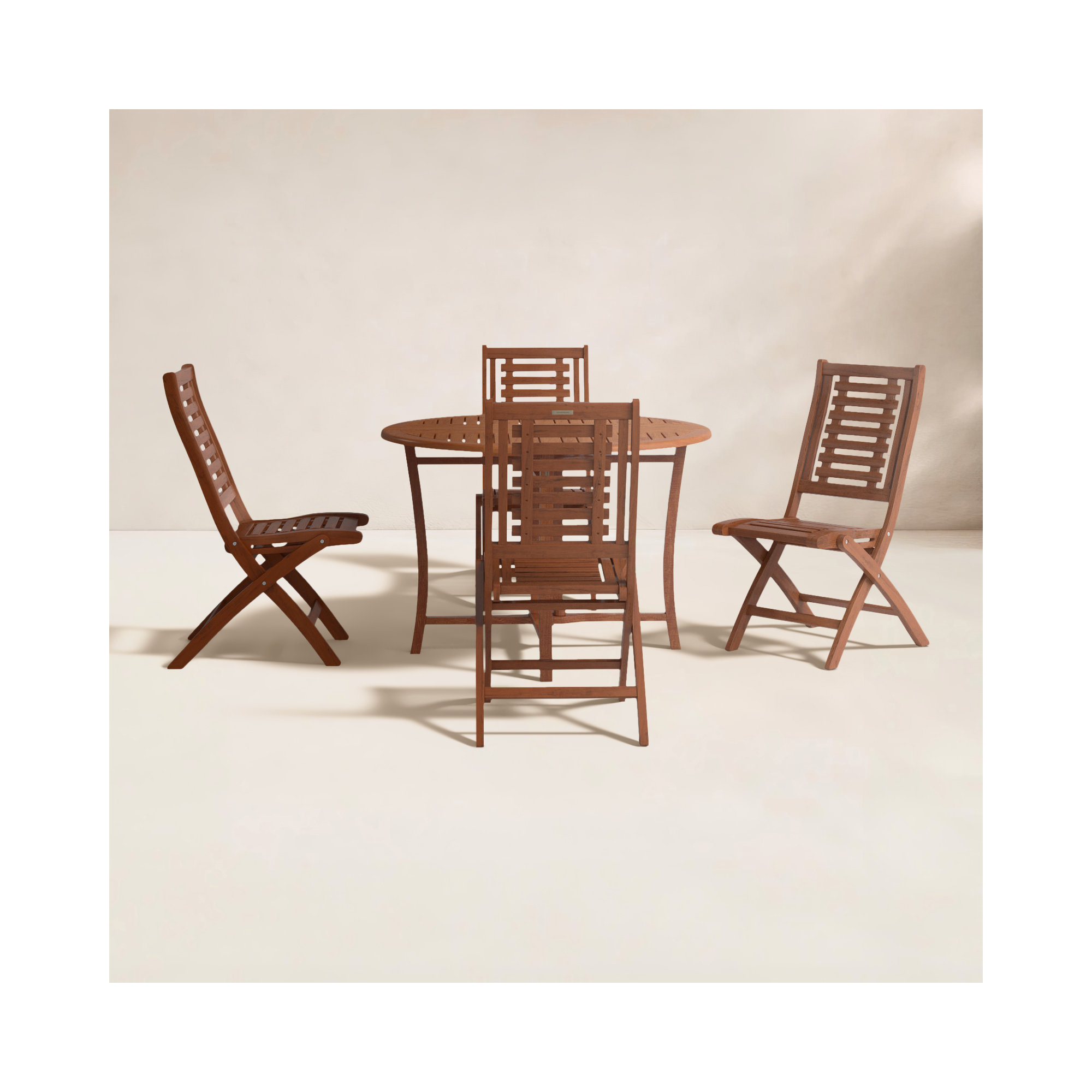 Kinsler Brazilian Eucalyptus 5 Piece Dining Set, 43"