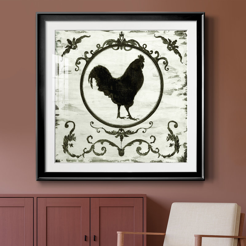 Berkshire Rooster - cadre photo, impression, H 26,5 po x l 26,5 po x P 1,5 po, Papier encadré noir