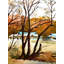 Village d'automne | Aquarelle sur papier | Par Abhijeet Bahadure