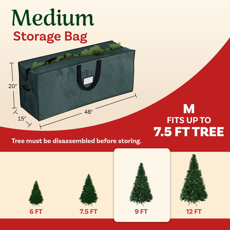 Sac de rangement pour arbre de Noël, Vert, H 20 po x l 48 po x P 15 po