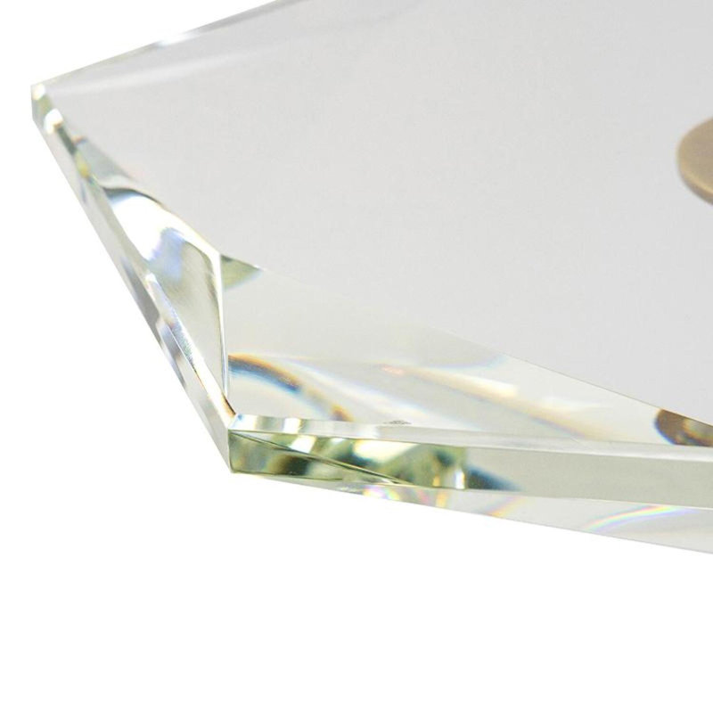 Table de bout à piédestal en verre