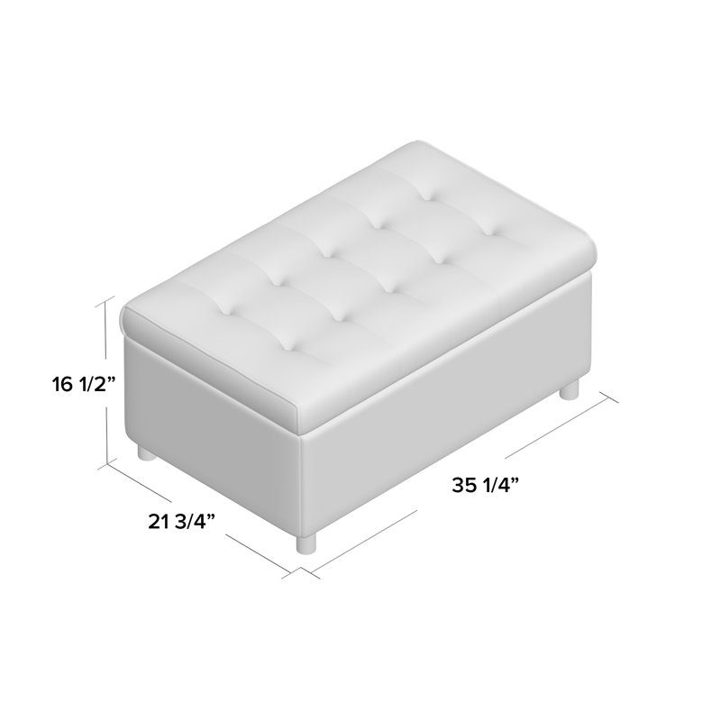 Repose-pieds capitonné avec rangement Caryl, Beige