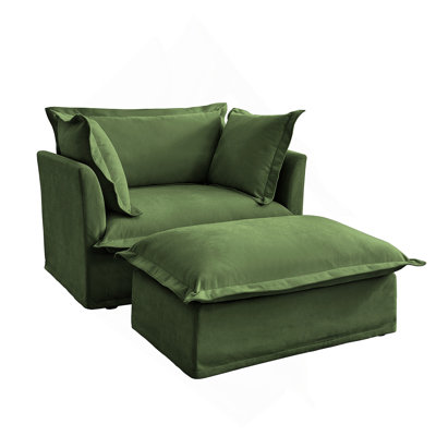 Comfortable Armchair Set with Ottoman for Living Room, Enhancing Relaxation Experience