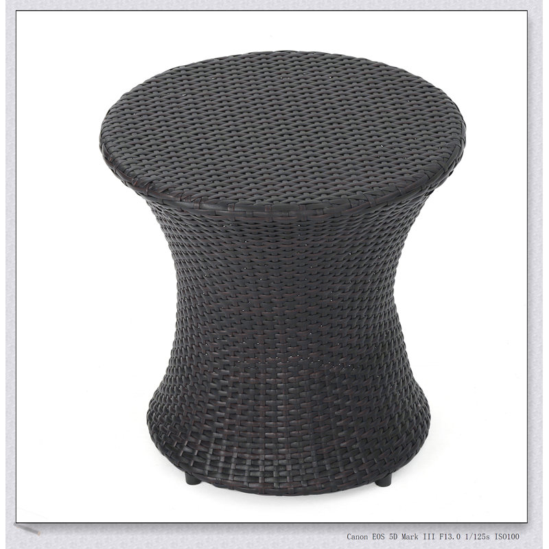 Table d'appoint en sablier 19 pouces de 19 po, durable et polyvalente pour un usage intérieur et extérieur, aucun assemblage requis