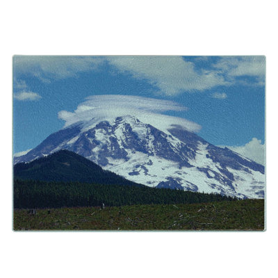 Multicolore Ambesonne - planche à découper en verre trempé Mt Rainier