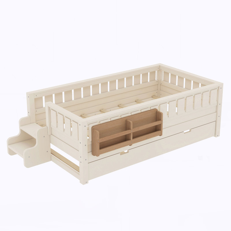 Simple avec bibliothèque intégrée et petit escalier, Beige
