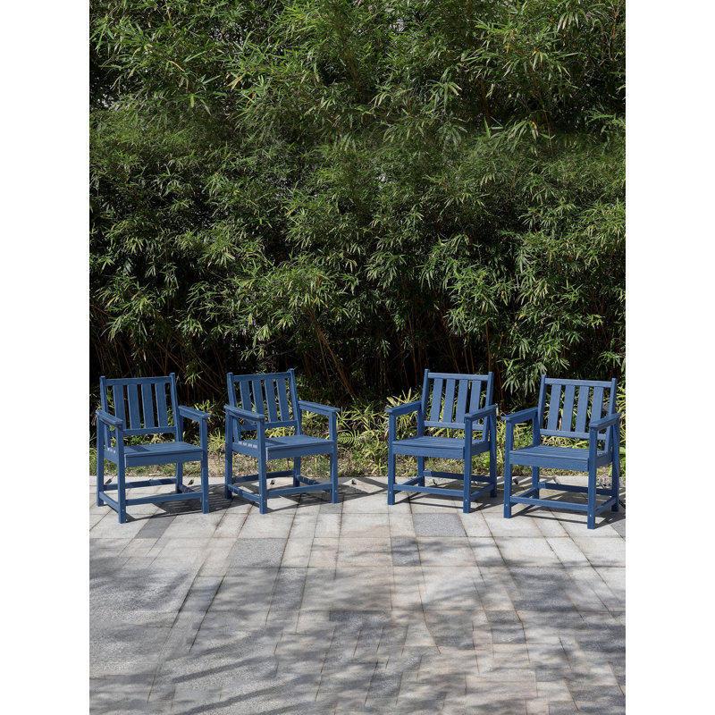 SeeHill HDPE Dining Chair Set of 4, Outdoor Dining Chair with Deep Seating, All Weather HDPE Patio Dining Chairs, Ergonomic Outdoor Chairs Furniture for Backyard, Poolside, Garden, Deck