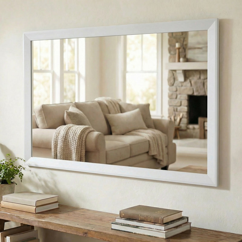Miroir Larue, 26 po x 32 po, Blanc pur