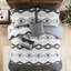 Couette double de 20 cm, de couleur bleue, garnissage épais, envers en microfibre douce et style rustique contemporain