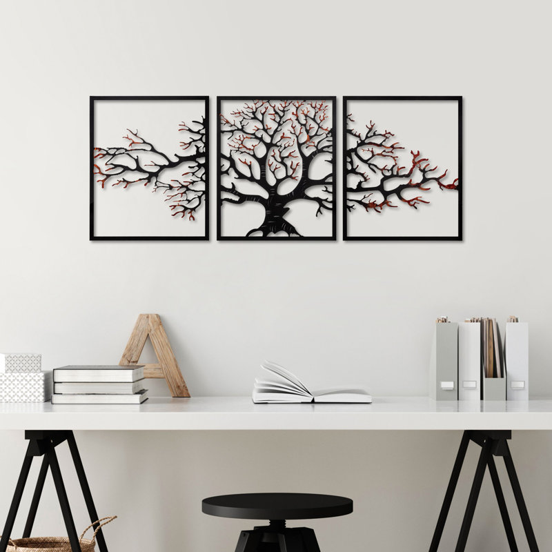 Accessoire mural décoratif en métal, H 19,3 po x l 15,7 po x P 0,6 po, Multi-couleur