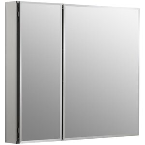 CLC Aluminum Two-Door Medicine Cabinet With Mirrored Doors, Beveled Edges