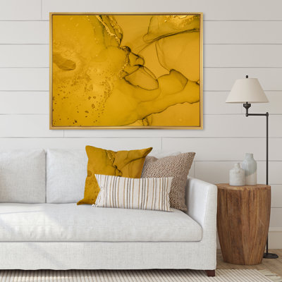 Gold Fluid Art I - impression sur toile