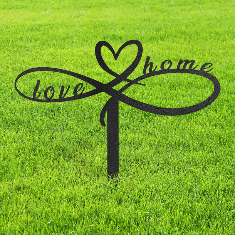 Statues de silhouette en métal pour jardin, décoration intérieure et jardin, H 16 po x l 16 po x P 0,05 po, Noir