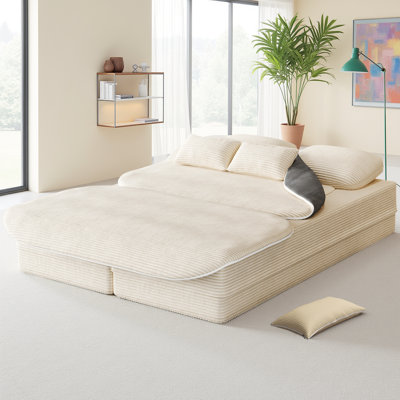 Canapé-lit pliable en tissu velours côtelé Boneless