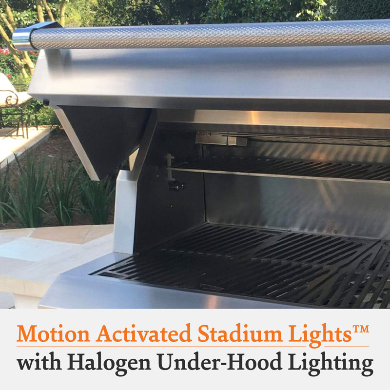 36" Built-In Grill, 3 Trellis Burners, Rotisserie, Natural Gas