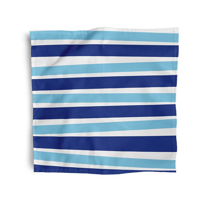 Laurencho Polyester Striped Square Napkin, Blue
