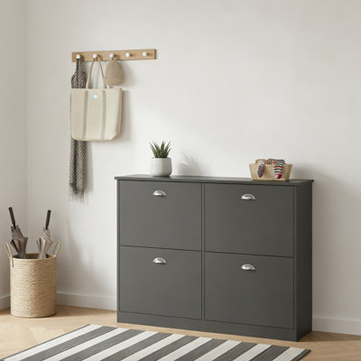 Modern Style Hidden Slim Narrow Shoe Rack Cabinet with 4 Drawers for Entryway, Foyer,Hallway