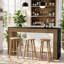 Table de bar à hauteur de comptoir industrielle moderne de 63 po avec base stable, unité de bar étroite en bois minimaliste pour cuisine, salon, pub, brun et noir