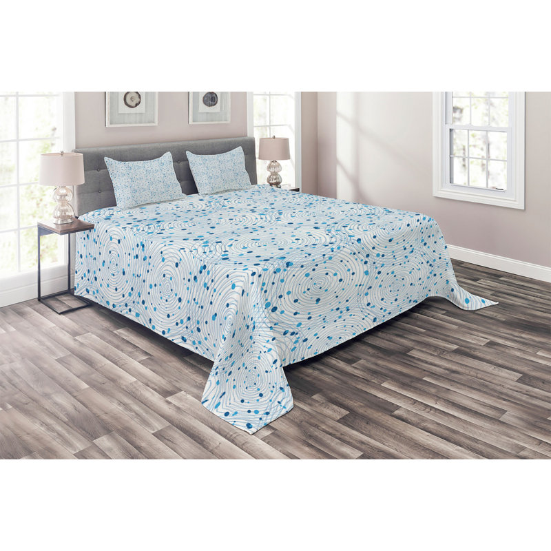 Modern & Contemporary Geometric Shapes Coverlet, King Bedspread + 2 Shams