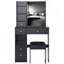 Table de coiffeuse 29,2 po avec tiroir à gauche avec tabouret rembourré, rangement multi-couches grande capacité, commode pratique-600157717