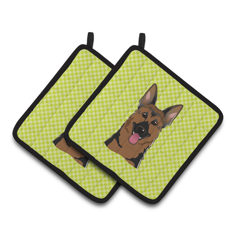 Cuisinier poignée berger à trésors allemands caroline Checkerboard, Vert lime