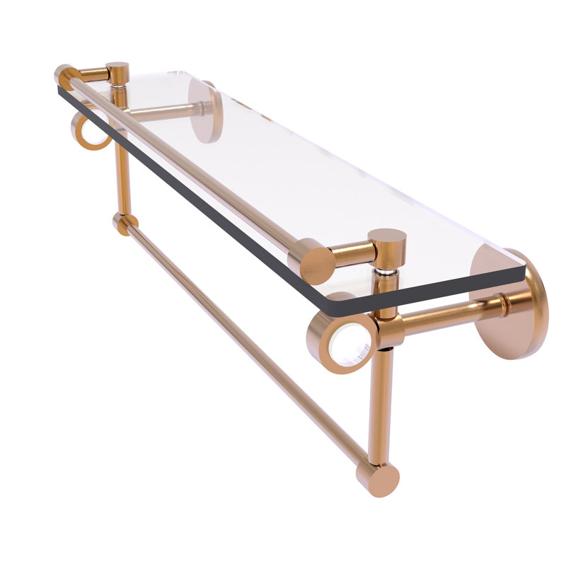 Tablette murale en verre Margolis, Bronze brossé, H 6,7 po x l 22 po x p 5,8 po